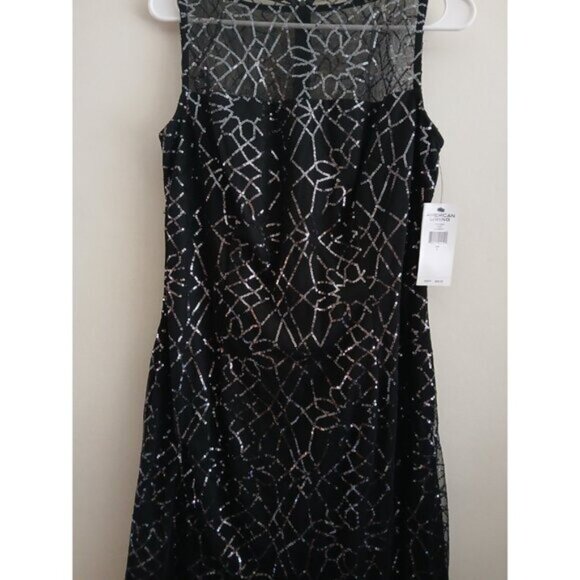 AMERICAN LIVING Black Sleeveless Sequin Dress Glam Party Evening Size 8 Nwts - Picture 2 of 7